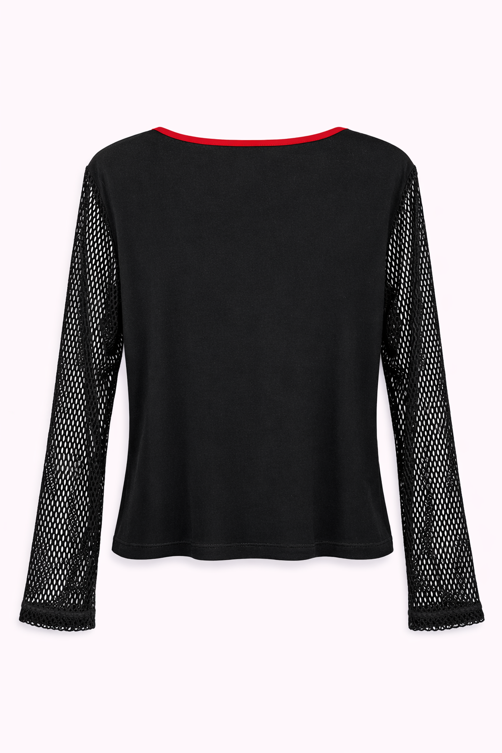 Vintage blouse with fishnet sleeves and dragon embroidery