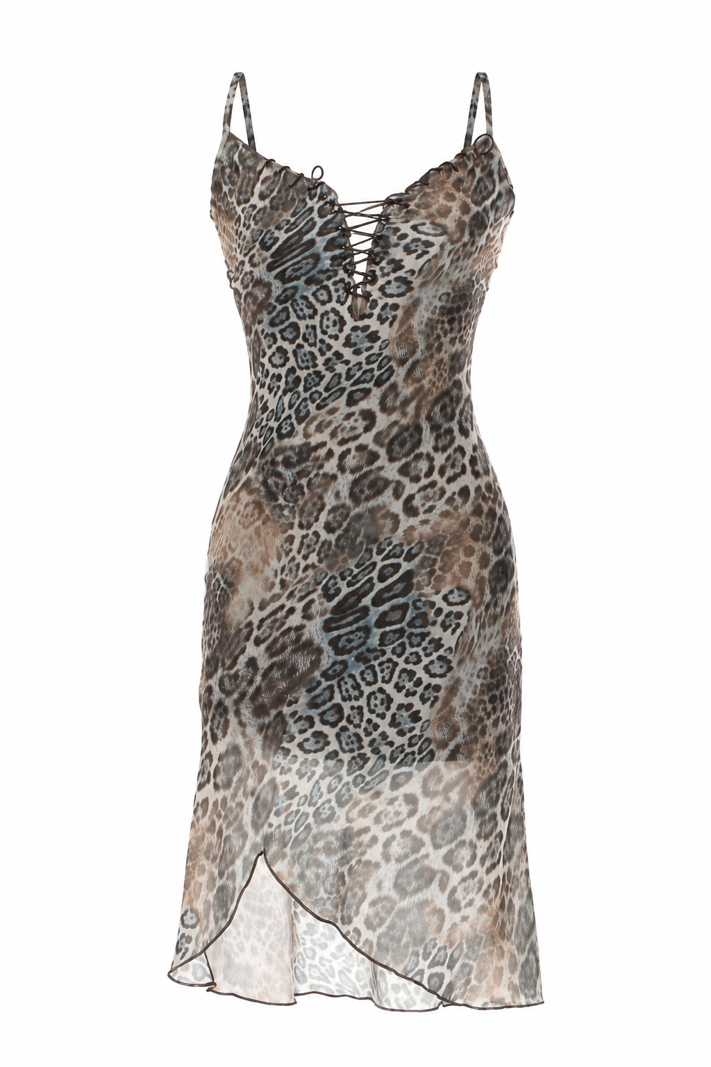 Asymmetrical corset leopard dress