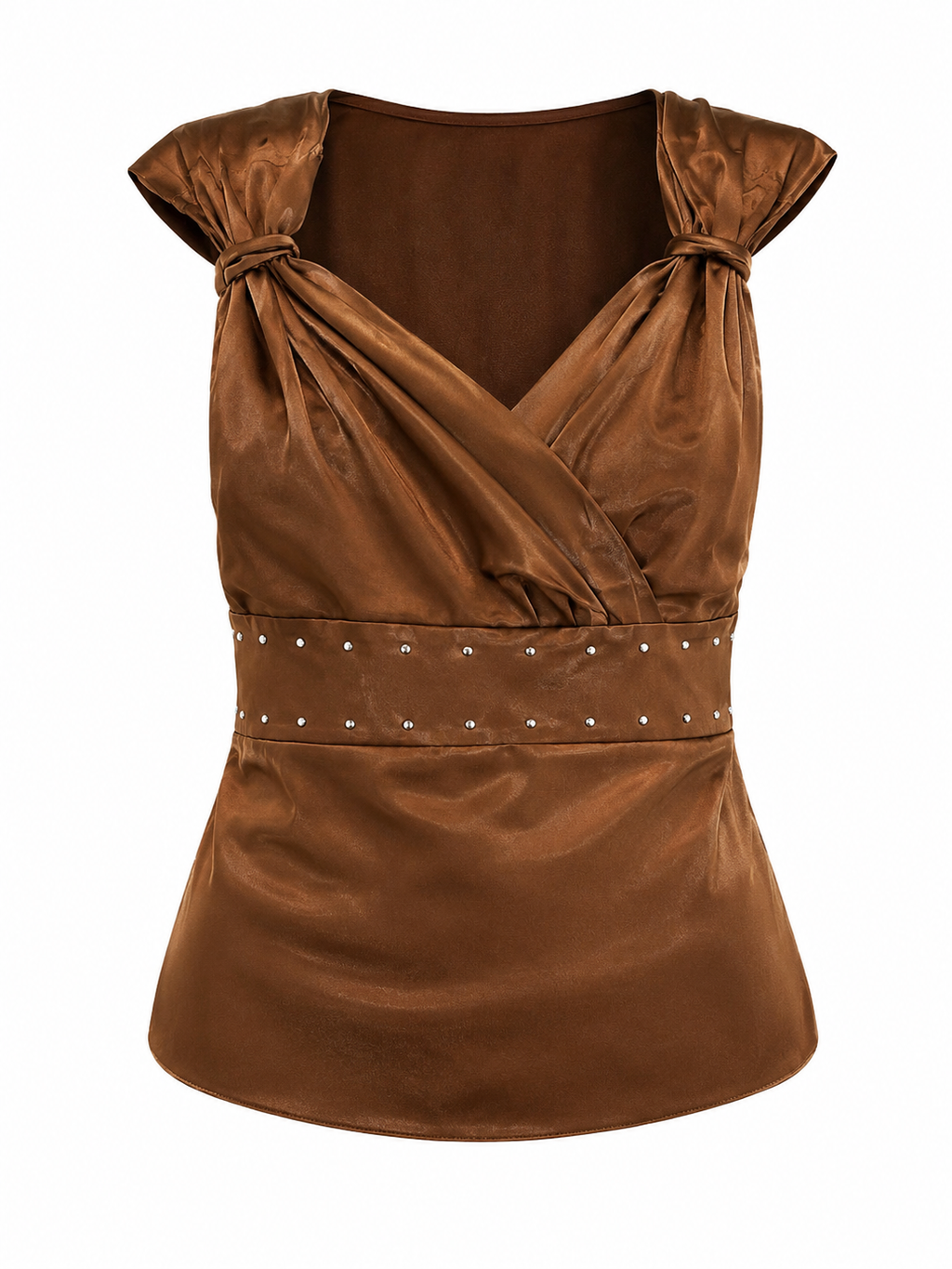Satin top with rhinestones