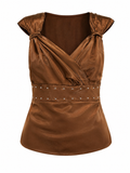Satin top with rhinestones