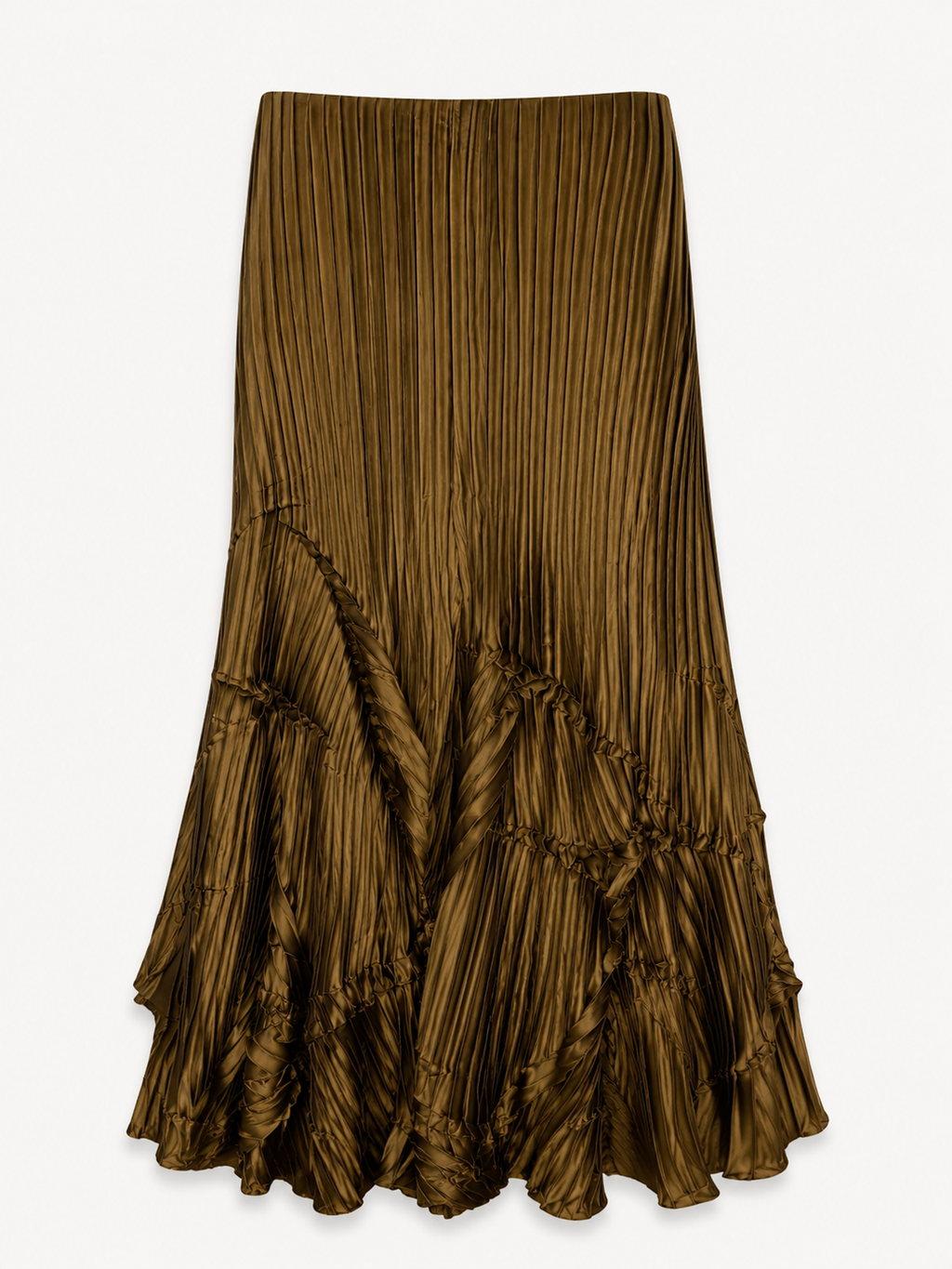 Vintage taffeta pleated & ruffled skirt