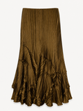Vintage taffeta pleated & ruffled skirt
