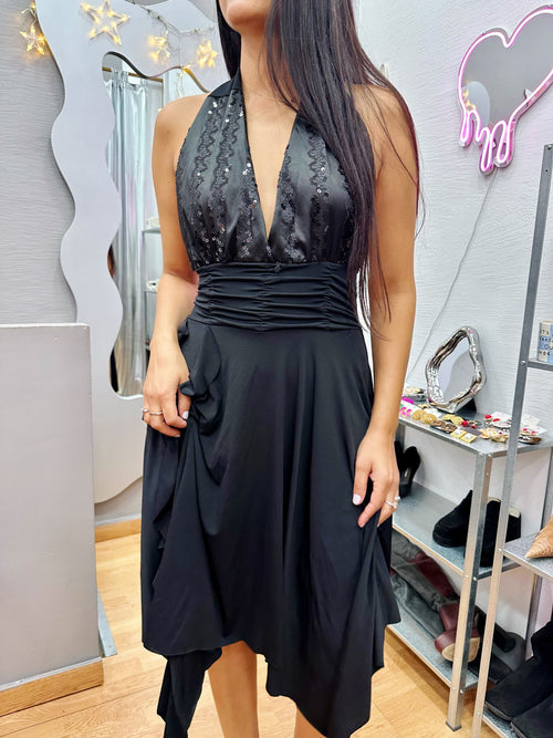 Backless halter neck dress
