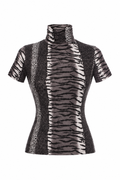 Tiger print turtleneck blouse