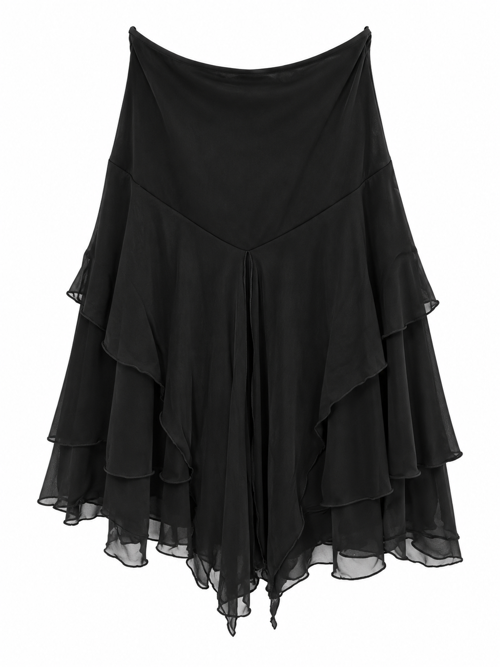 Elastic black skirt with metal details