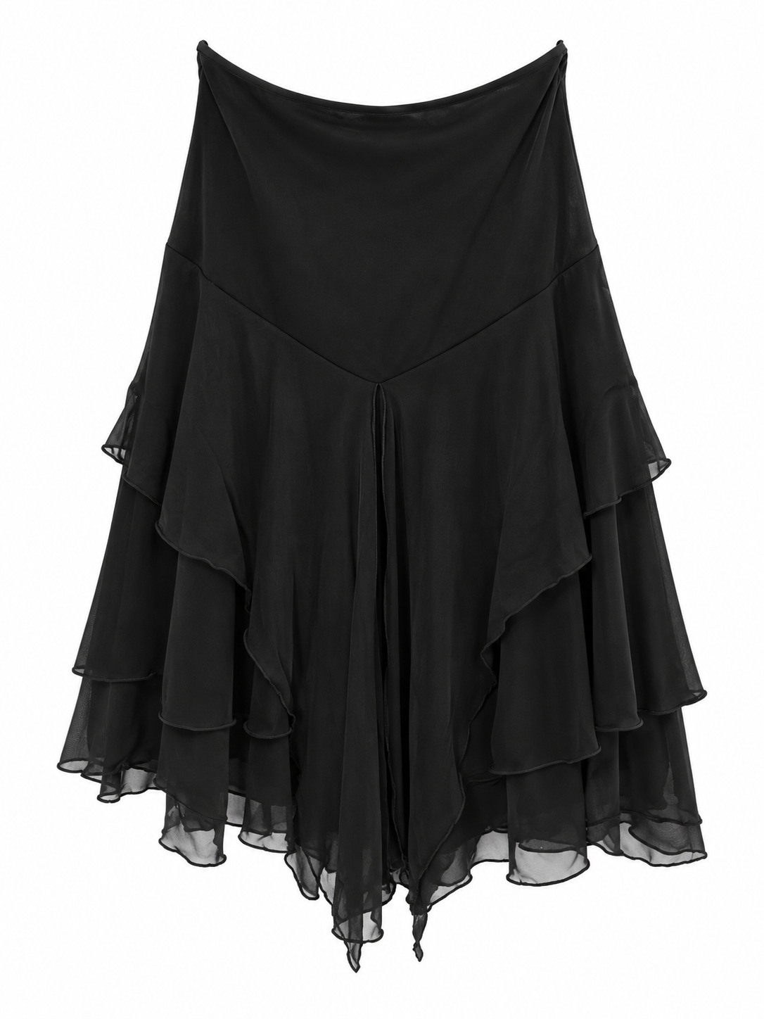 Elastic black skirt with metal details