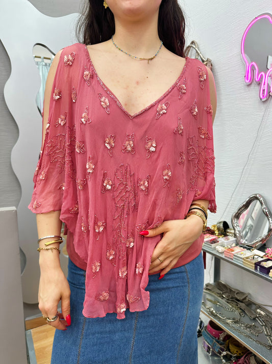 70s embellished blouse