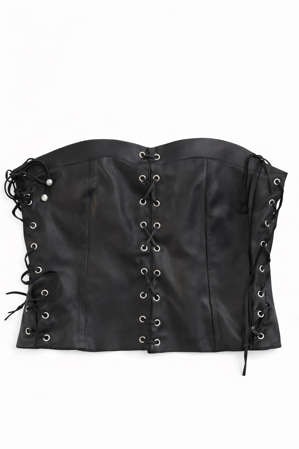 Satin corset with drawstrings