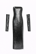 Silver sparkly dress wish removable sleeves