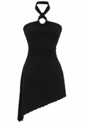 Mini asymmetrical dress with hoop