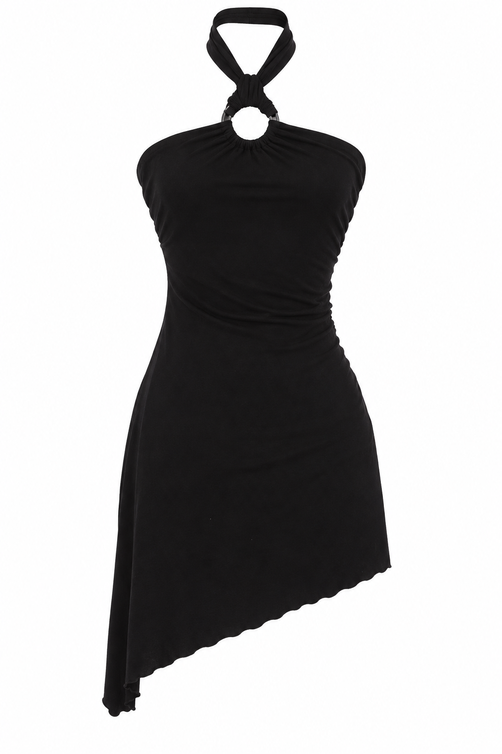 Mini asymmetrical dress with hoop