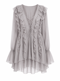Mini semi see through ruffle dress
