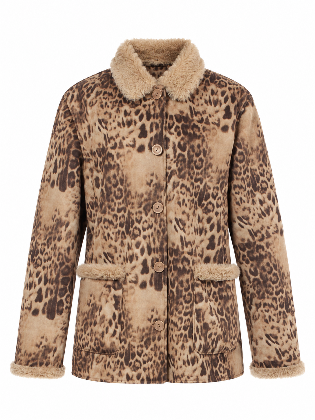 Winter leopard printed jacket