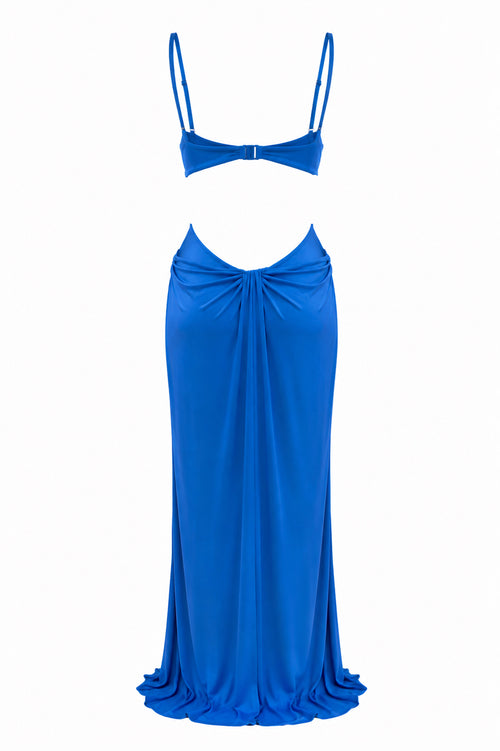 Cinema cut out low back side slit dress
