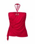 Vintage halter neck top with metallic detail