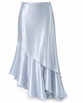 Romantic satin asymmetrical skirt