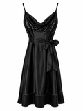 Vintage satin dress with sequins