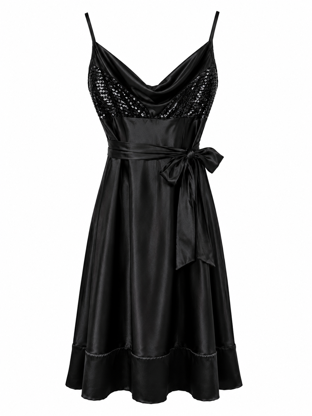 Vintage satin dress with sequins
