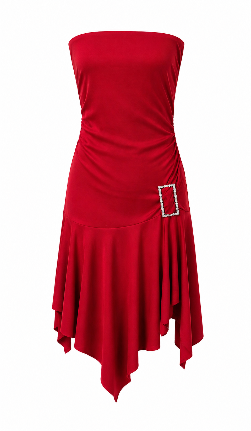 Strapless asymmetrical dress