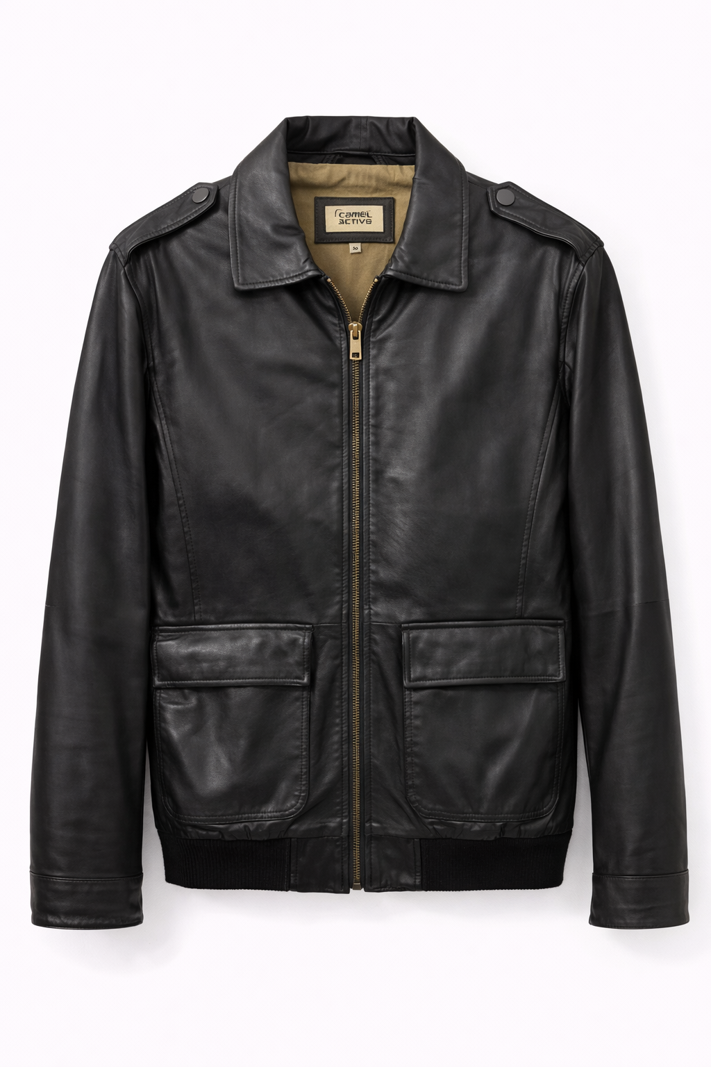 Leather bomber
