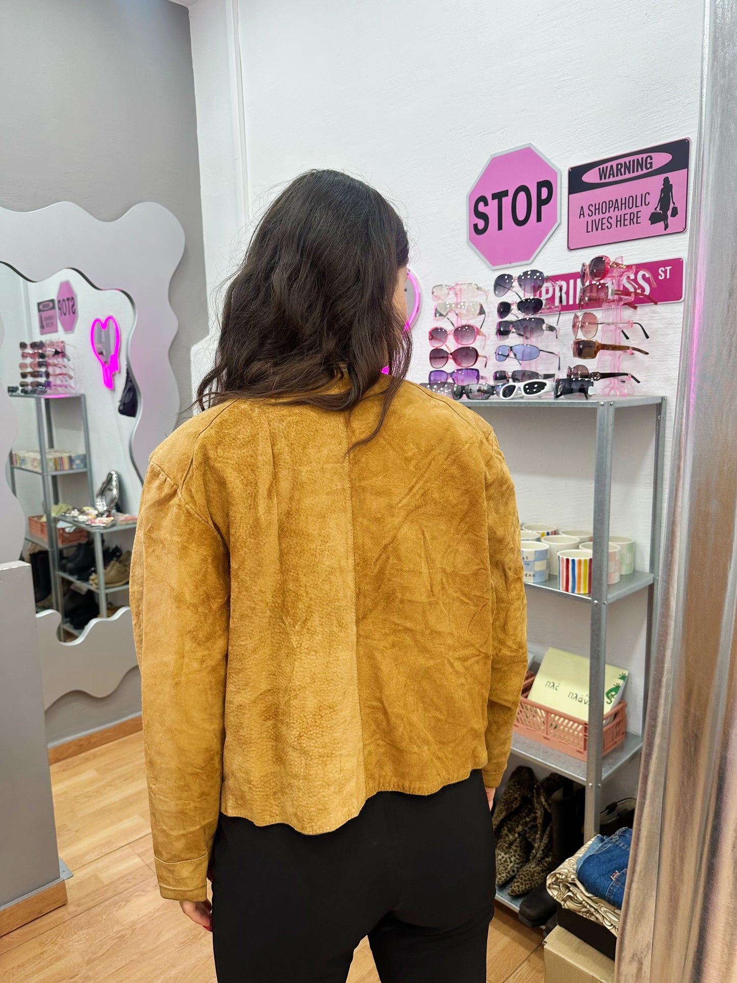 Buttoned up leather jacket