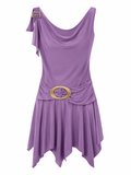 Mini y2k asymmetrical dress with metal details