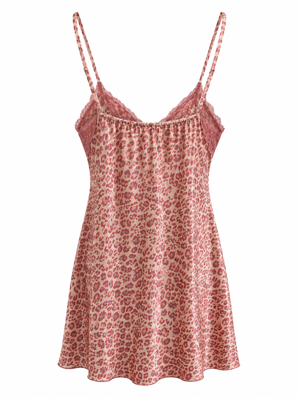 Pastel pink leopard slip dress