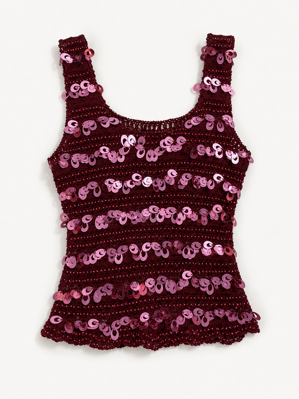 Crochet vintage sequin top