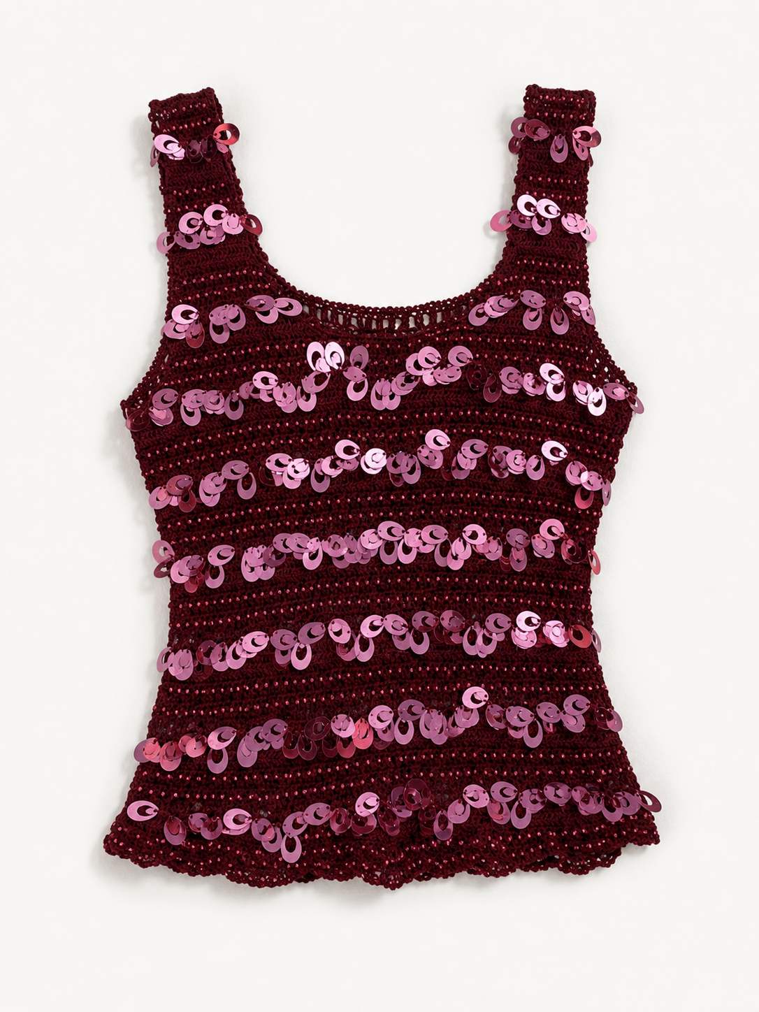 Crochet vintage sequin top