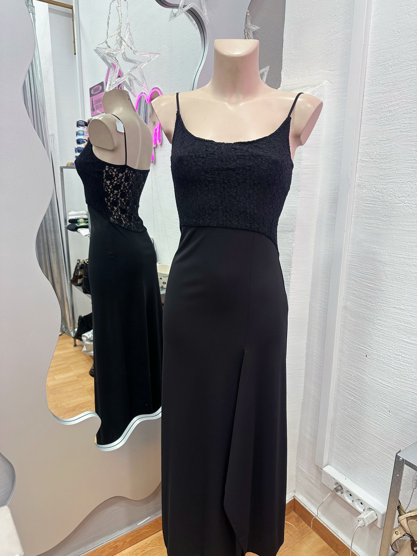 90s strappy dress with lace