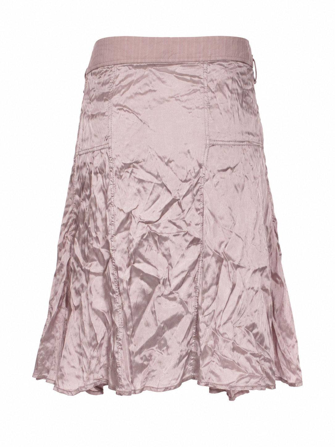 Shiny cracked satin midi skirt