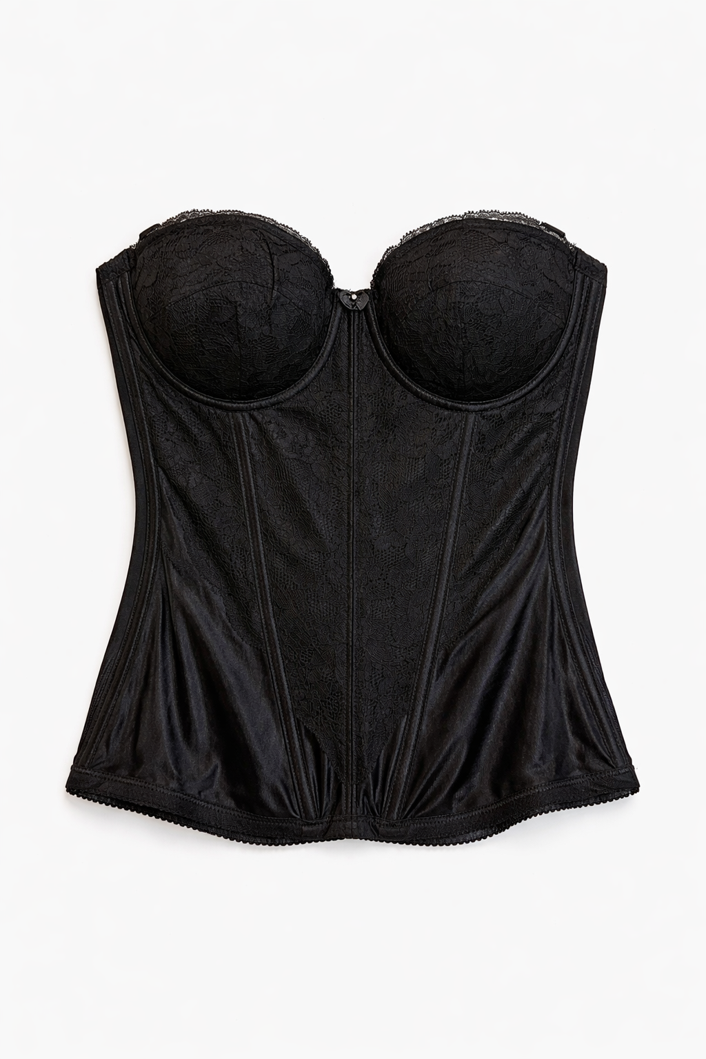 Black vintage corset with lace & satin details