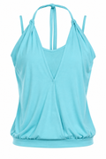 Turquoise draped top