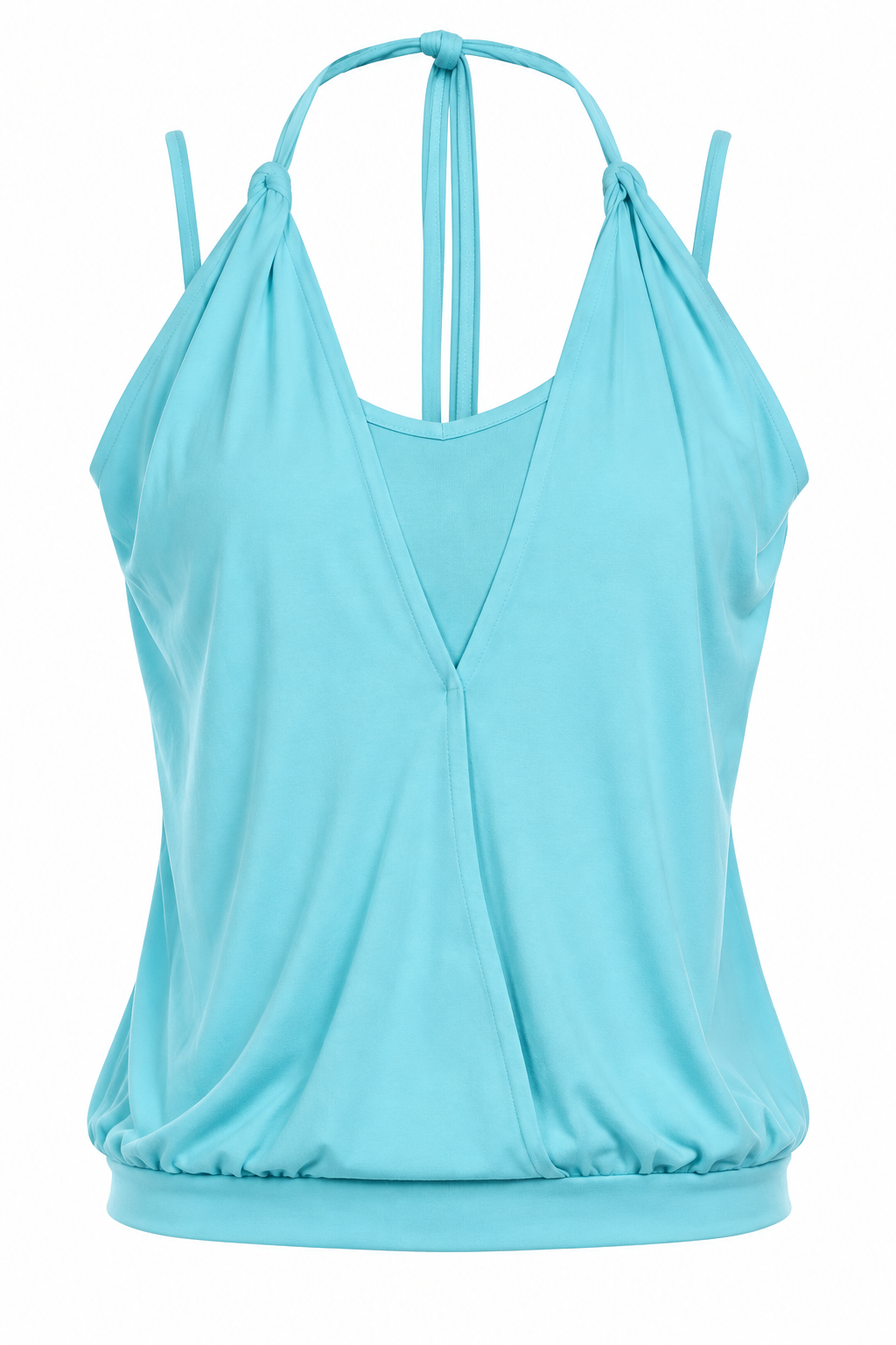 Turquoise draped top