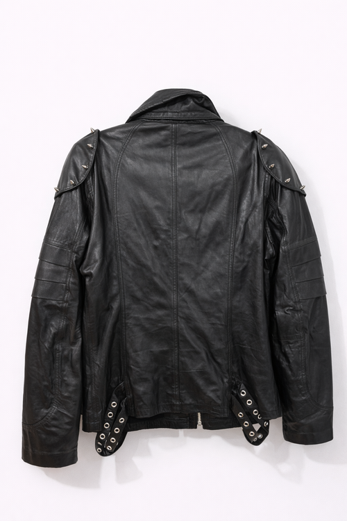 80s leather studded jacket