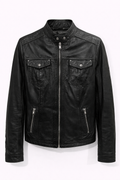 Leather biker jacket