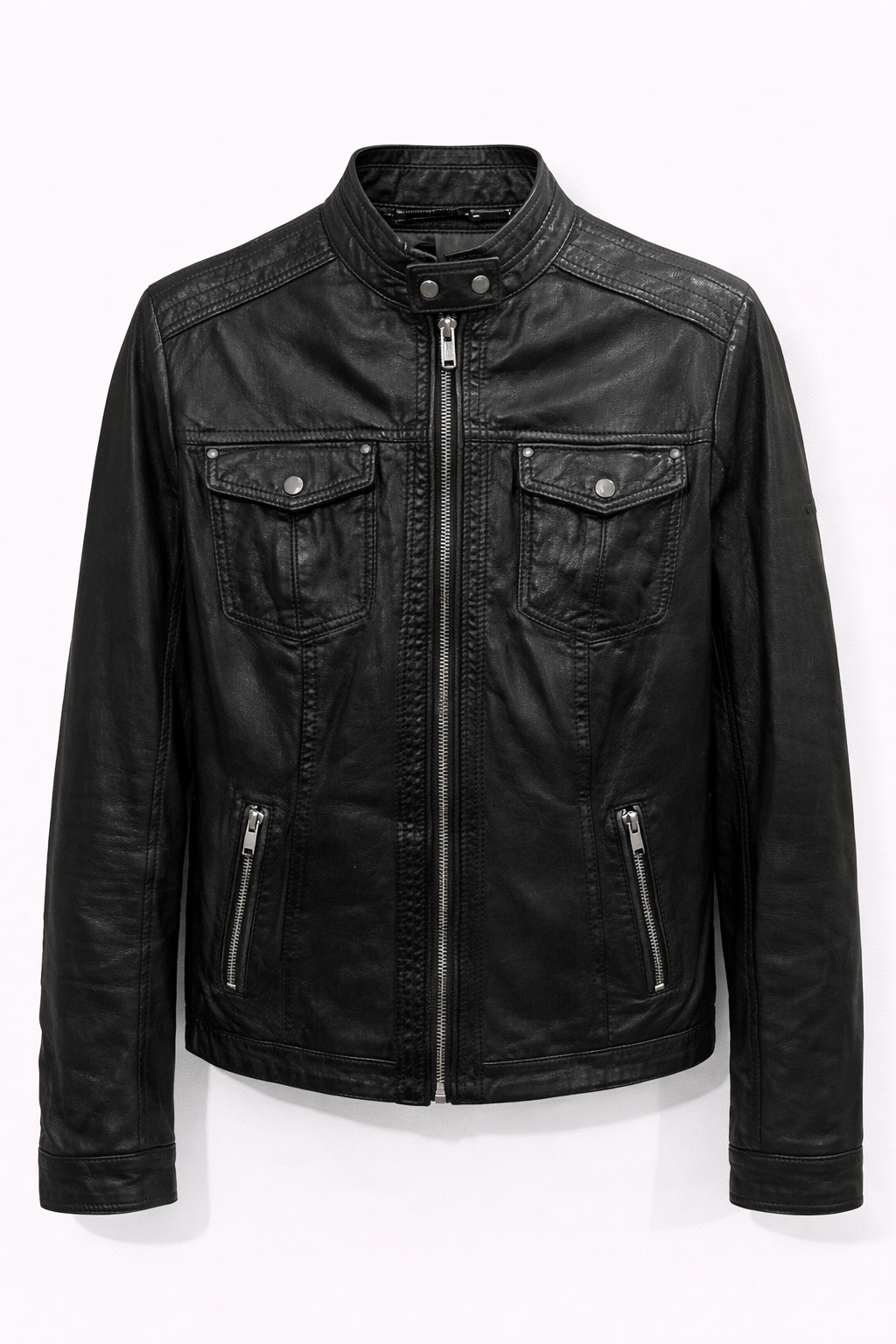 Leather biker jacket