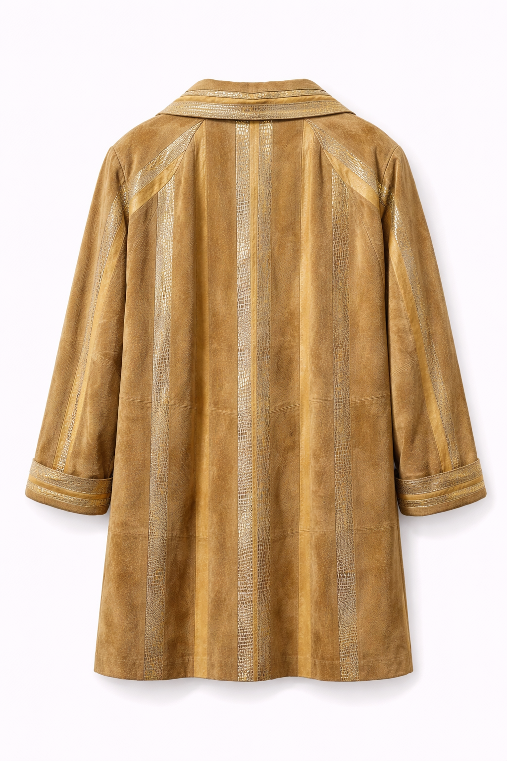 Real leather suede patchwork jacket