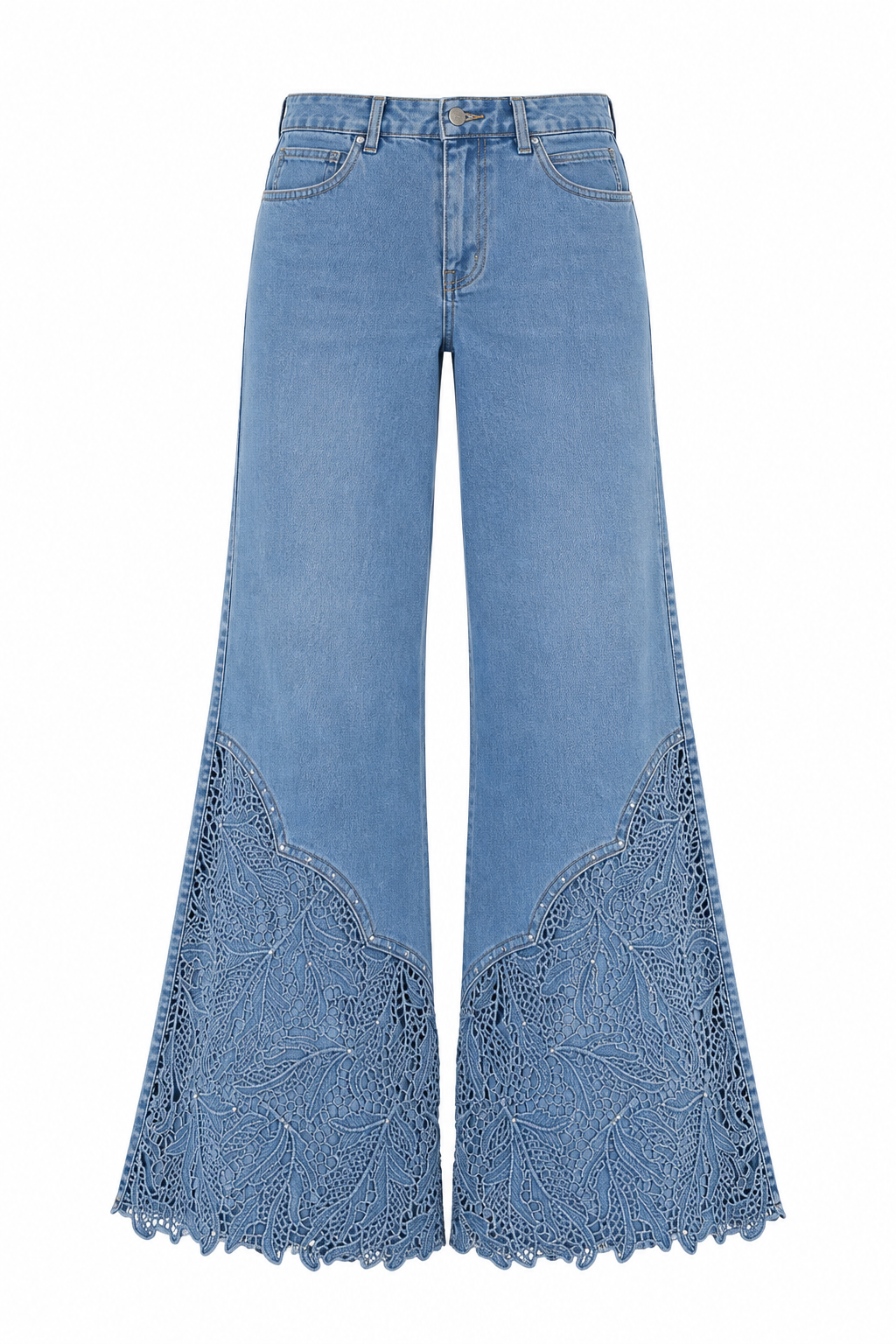 Lace detailed jeans