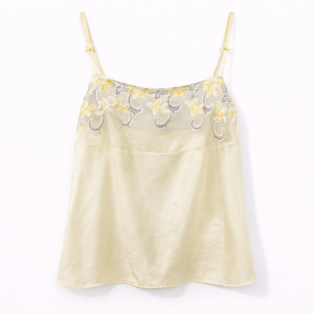 Vintage satin & lace cami top