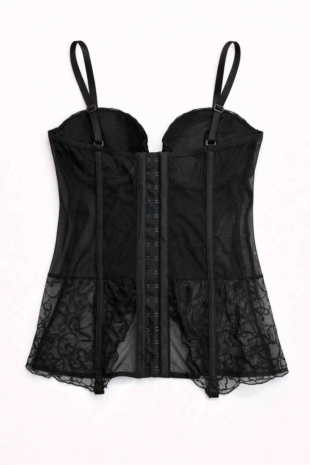 Vintage black lace corset