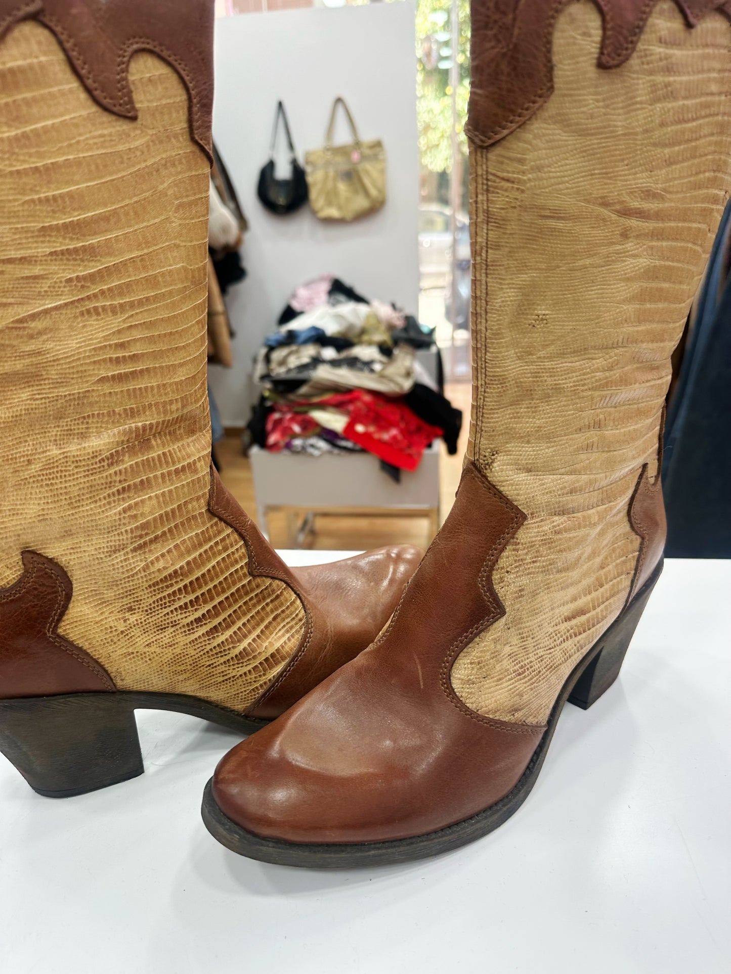 Deadstock leather boots