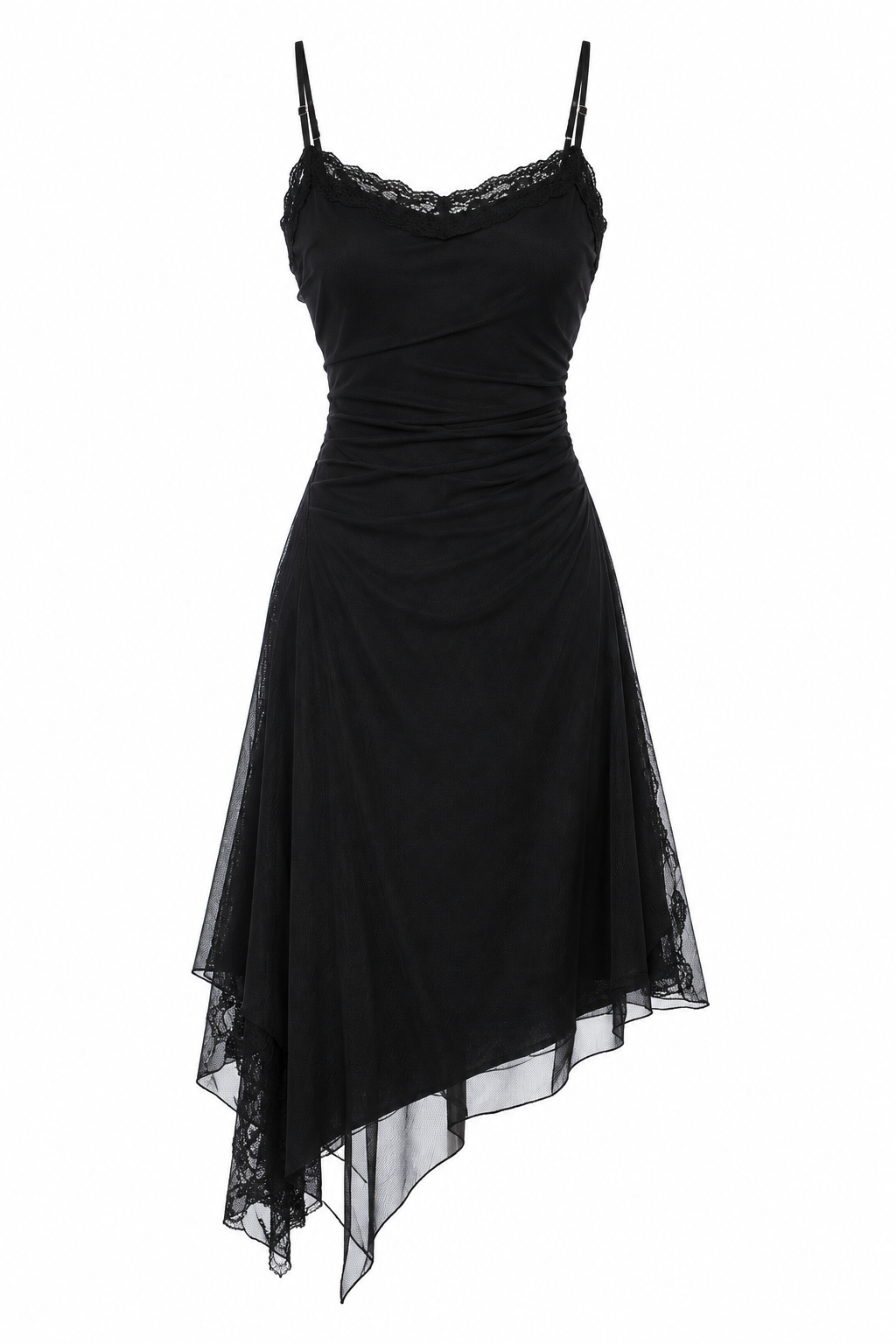 Vintage asymmetrical dress with lace details