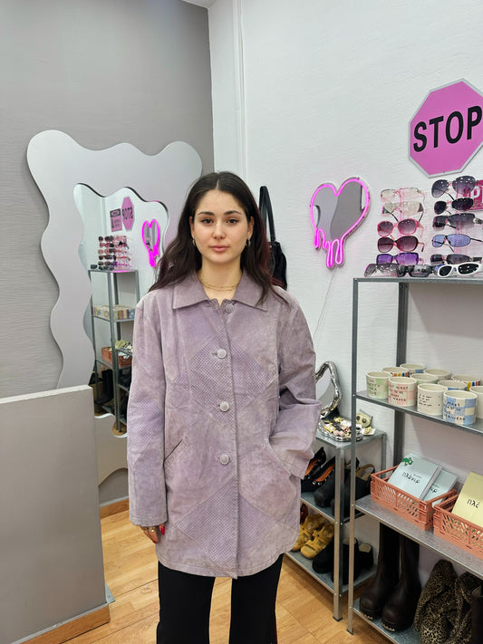 Lilac leather jacket