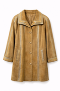 Real leather suede patchwork jacket