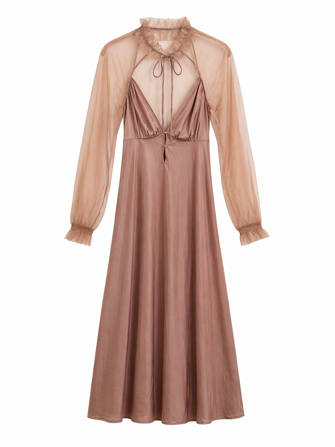 Deadstock dress with sheer sleeves