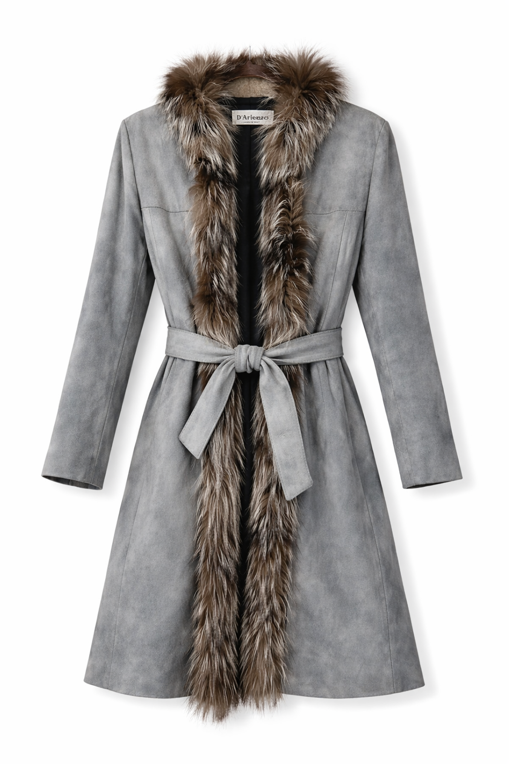 Real leather & fur coat