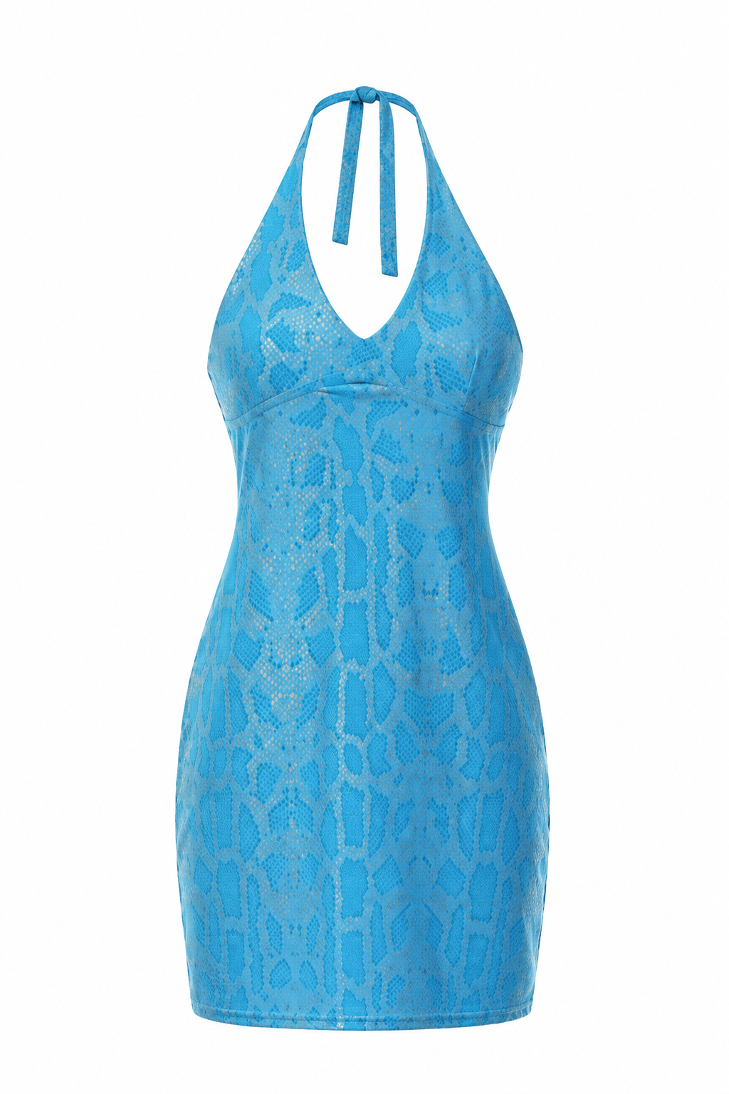 Metallic snake print dress