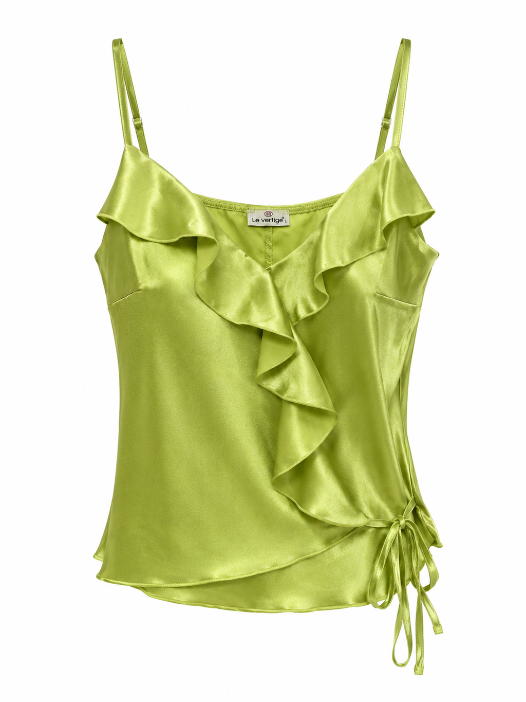 Satin ruffle top