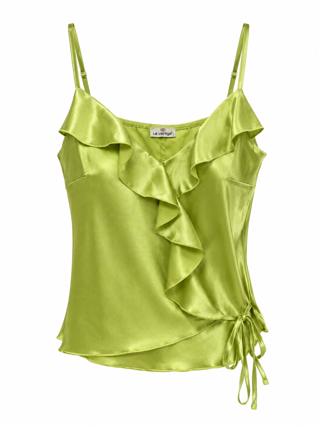 Satin ruffle top